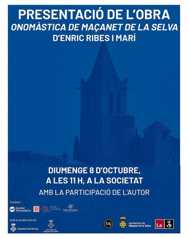 Presentació de l'obra Onomàstica de Maçanet de la Selva