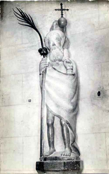 Escultura en pedra de Sant Cristòfol