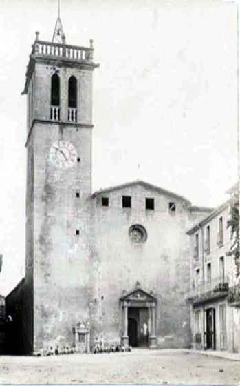 Església de Sant Feliu de Pallerols. Façana i campanar