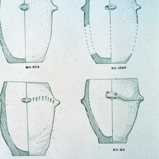 Vasos a mà de montbarbat recollits a les excavacions al poblat ibèric de Maçanet.