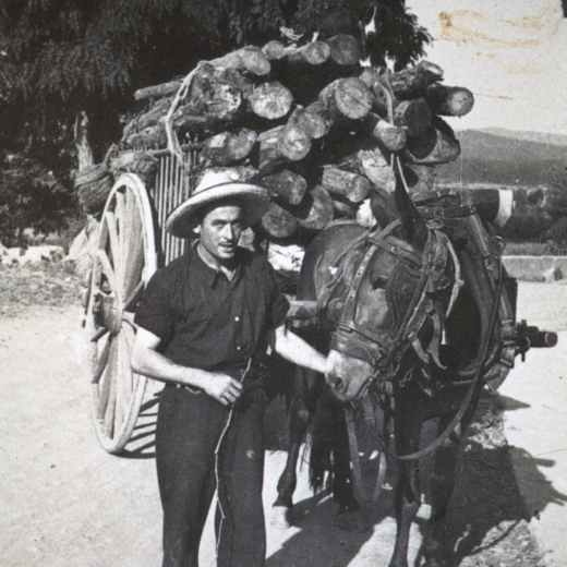 En Joaquim Oliveras, un traginer del bosch l'any 1945