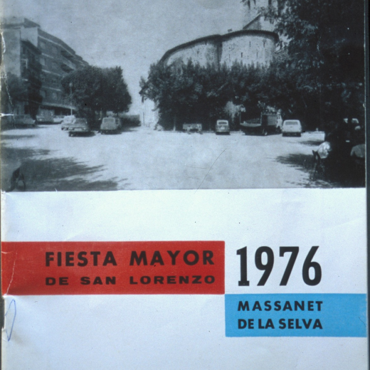 Programa de la Festa Major de l'any 1976. La portada ens ofereix una bonica vista de la plaça de l'Església