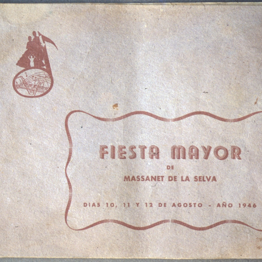 Portada del programa de la Festa Major de l'any 1946. Per llavors encara s'acostumava fer envalat a Maçanet.