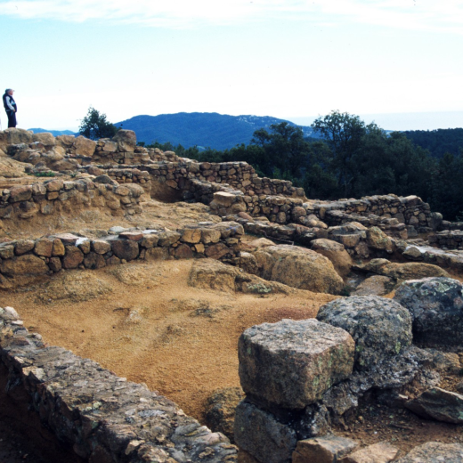 vista de les excavacions del poblat ibèric de Montbarbat.