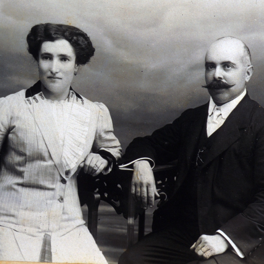 Emili Bancells i Concepció Nadal en la foto de nuvis.