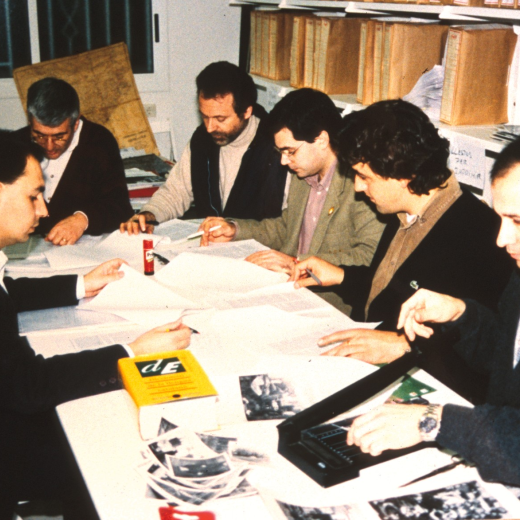 Grup de treball del taller d'història en la confecció del llibre 