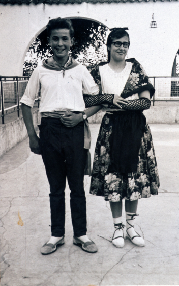 La parella formada per Joaquim Bosch i M Carme Rossell en un assaig d'un ballet per la festa d'homenatge a la vellesa