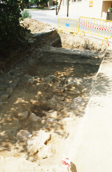 Detall de les excavacions a la vila romana prop del Palau de Foixà