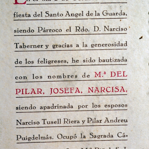 Record de la benedicció de la nova campana de l'Església de Martorell