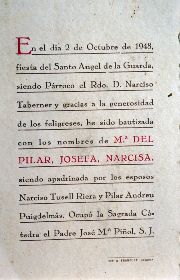 Record de la benedicció de la nova campana de l'Església de Martorell