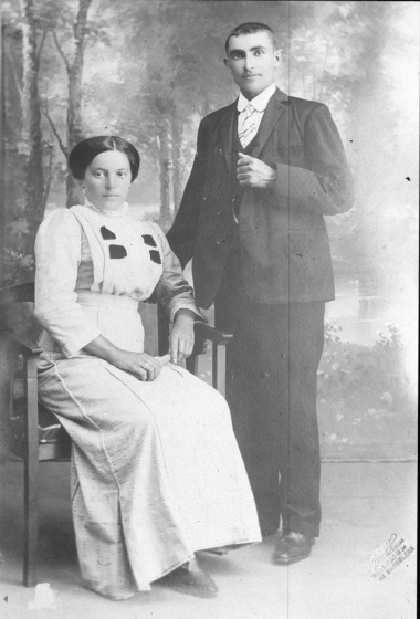 Josep Batalle i Josefa Valls el dia del casament