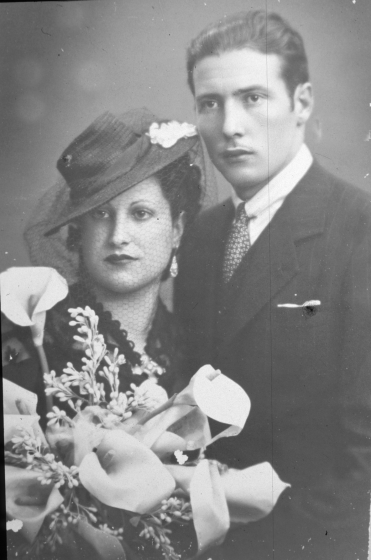 Josep Gensana Vall·llosera, Maria Falgueras Aymerich el dia del seu casament