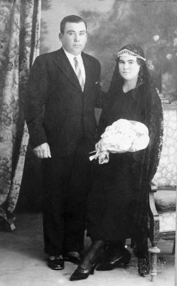 Josep Sabe Salt i Nativitat Presas Serra matrimoni de Can Sabria en el dia del seu casament