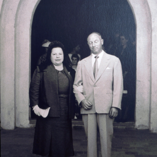 El matrimoni Fleicitat Llirinós i Marti Vilella, jutge de Pau de Maçanet durant molts anys.