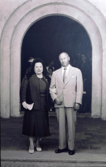 El matrimoni Fleicitat Llirinós i Marti Vilella, jutge de Pau de Maçanet durant molts anys.