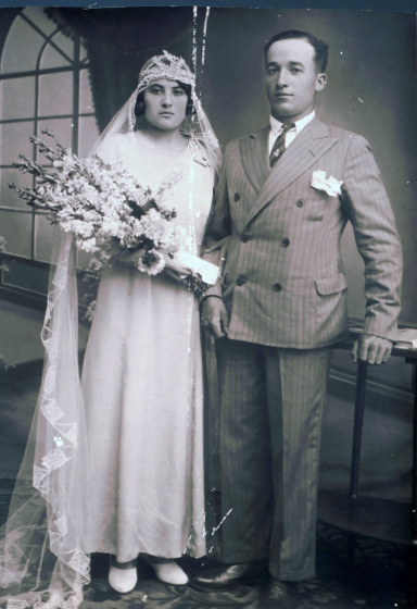 Retrat de casament de Secundí Barceló i Maria Lleuger.