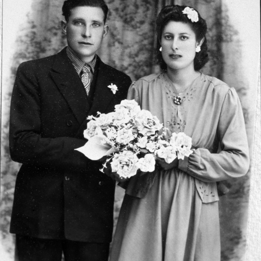 Casament de Miquel Batallé i Maria Torrent, masovers de Can Bruno. Més tard residiren a la vila de Maçanet.
