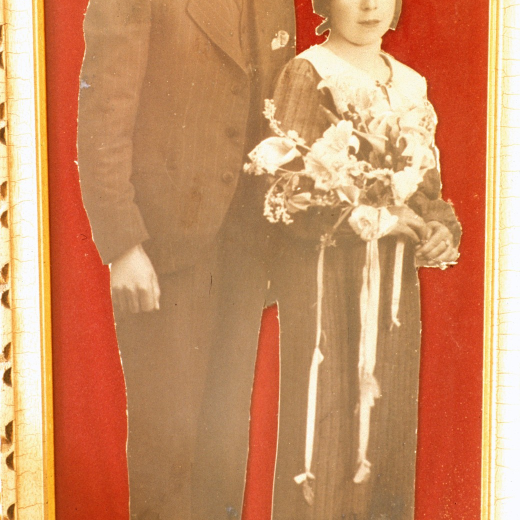 Eliodoro Palomo Franch i Josefina Agustin Carrascon aragonesos els dos, el dia del seu casament. Arribaren a Maçanet l'any 1940 i l'Eliodoro fou sereno municipal i xòfer de l'empresa Rafel Mas durant molts anys fins la seva jubilació