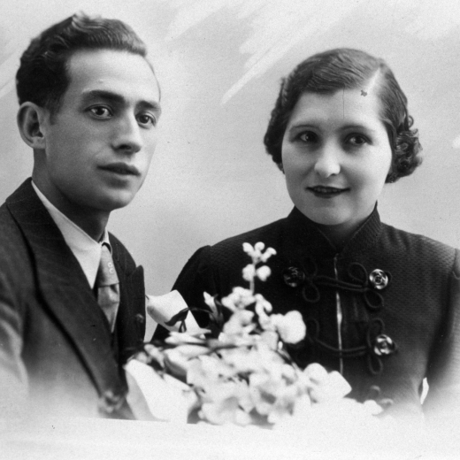 En Joan Pons Bou i la Carme Esqueu Rosell el dia del seu casament.