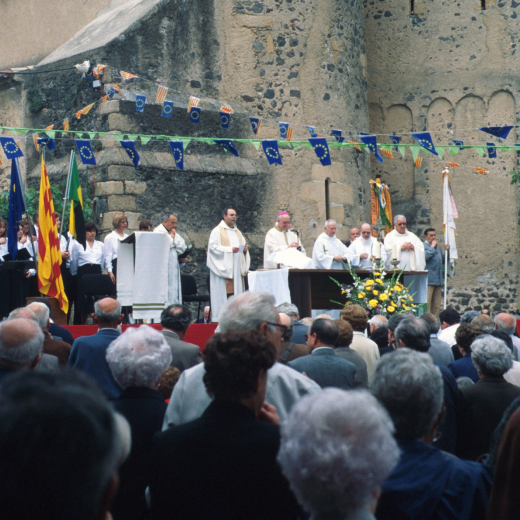 Altre aspecte de la missa dels supervivents de la lleva del Biberó - 41 a la seva trobada a Maçanet.
