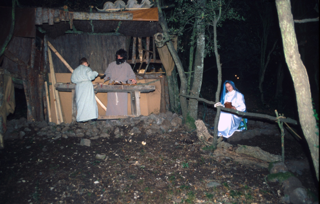 Detall del pessebre vivent de Sant Jordi l'any 1997