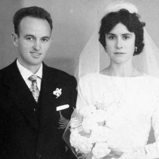 Foto de casament de Francesc Sitjà Espuña i Pilar Rabert Bassas