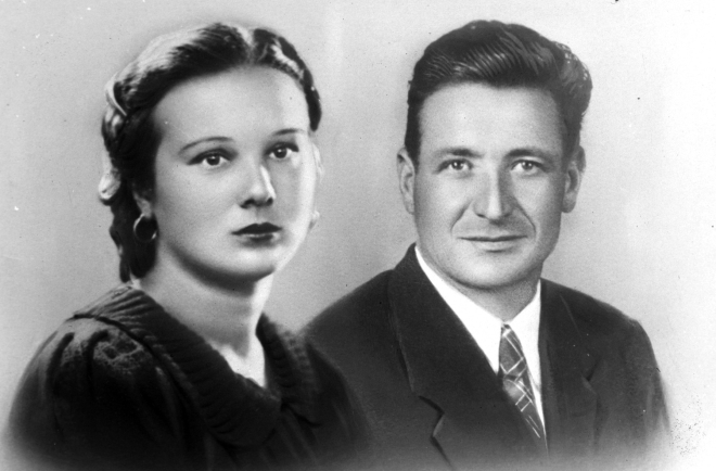 El matrimoni Jaume Compte Portet i la Maria Miquel Llinàs.