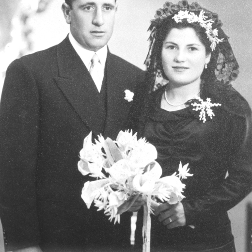 Foto de casament de Miquel Nadal i la M Teresa Ruscalleda de Can Vendrell
