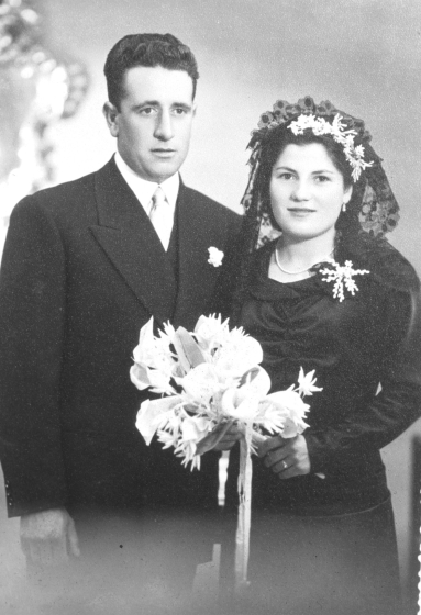 Foto de casament de Miquel Nadal i la M Teresa Ruscalleda de Can Vendrell