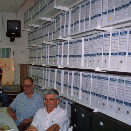 En Martí Rossell i en Juli Campeny dos integrants del taller d'història.