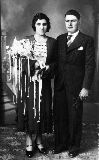 Foto de casament de Lluis Prats i la Maria Bancells