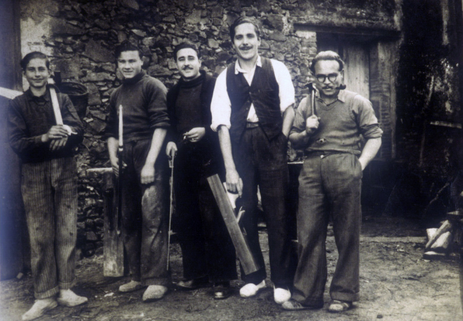 En Josep Vidal quan treballava a Sils amb en Lluís Call