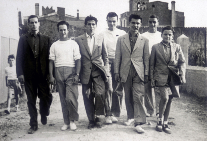 Pere Pons, Salvi Girones, Salvi Carreras, Josep Vidal, Alejandro mosso de Cal Carreter, Rafael Ruhí i Joan Pagès