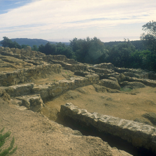 Vista de les excavacions arqueològiques que es porten a cap a Mont-Barbat per l'arqueòloga Maria del Vilar Vilà Bota.