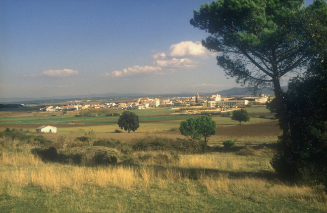 Vista parcial de la vila de Maçanet des del Turó d'en Figueres.