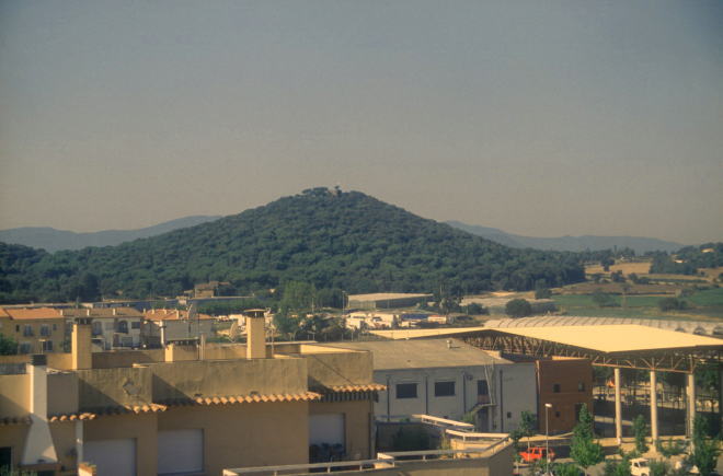Una vista del turó de Sant Jordi abans del terrible incendi de l'agost del 2003 que deixà els boscos de Maçanet completament destruïts.