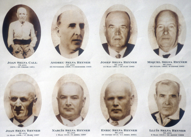 Família Selva. Joan Selva Call i els seus set fills Selva-Reyner, antiga família de Maçanet.