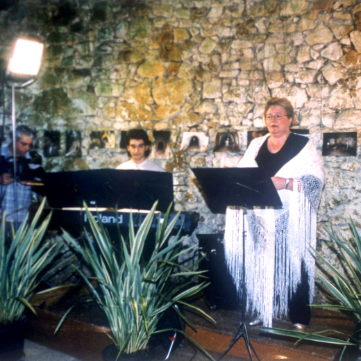 La Susanna Clarió i en David Codina, Soprano i pianista, en el concert que oferien en motiu de la inauguració del pou de glaç.