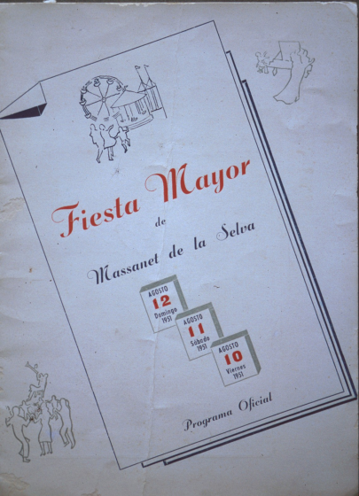 Portada del programa de la Festa Major de l'agost de 1951.