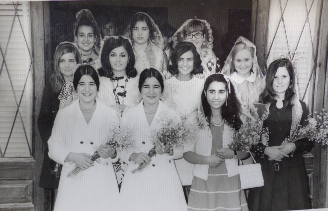 Elecció de la pubilla i dames d’honor.
Joana Pons, Maria Rosa Costa, Nuri Rovira, Mercè Rey, Carme Mateu, Anna maria Rovira, Pilar Vila, Carme Bou, Montse, Matilde Gironès, Marta Suris