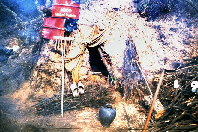 La barraca de Joan Martí des d'on vigilava la carbonera.