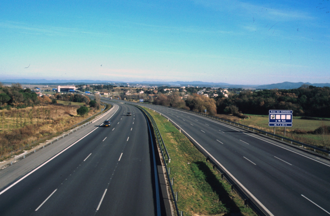 Panorama de l'autopista des del pont de Can Sagués