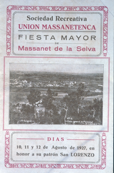 Portada del programa de la Festa Major de l'any 1927