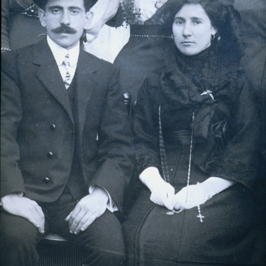 Foto de casament de Valentí Fargnoli i Rosa Vilasseca l'any 1912