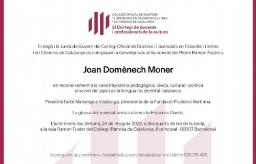 Homenatge professional al soci Joan Domènech