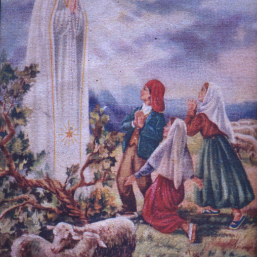 Estampa - recordatòria de Nostra Sra. de Fàtima (abril del 1951).
